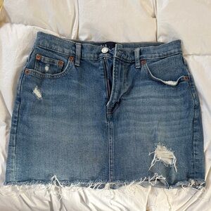 GAP Blue Distressed Mini Skirt